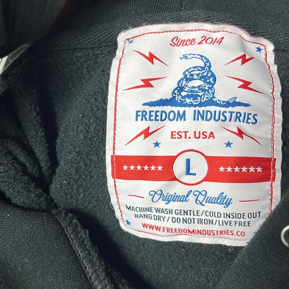 Freedom Industries Flag Graphic Patchwork Hoodie - image 6